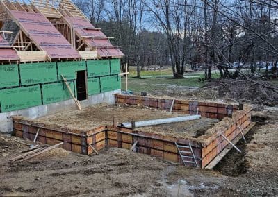 Foundation site preparation and excavation for a new home in the Concord, NH area.