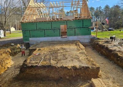 Site preparation and excavation for a new home in the Concord, NH area.