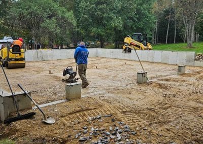 Foundation site preparation and excavation for a new home in the Concord, NH area.