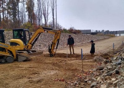 A Bailey Asphalt excavation crew performing site preparation in the Concord, NH area.